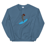 Surfing Wiener Dog Unisex Crew Neck Sweatshirt