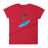 Surfing Wiener Dog Women's Short Sleeve T-Shirt