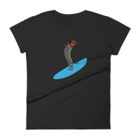 Surfing Wiener Dog Women's Short Sleeve T-Shirt