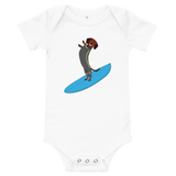 Surfing Wiener Dog One-Piece Short-Sleeves Baby Bodysuit