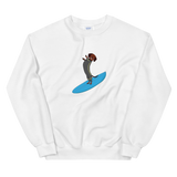 Surfing Wiener Dog Unisex Crew Neck Sweatshirt