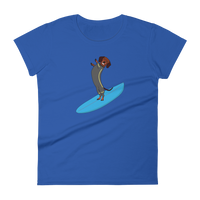 Surfing Wiener Dog Women's Short Sleeve T-Shirt