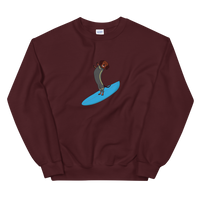 Surfing Wiener Dog Unisex Crew Neck Sweatshirt