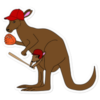 Baseball Kangaroo Sticker