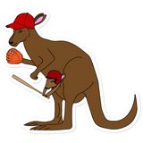 Baseball Kangaroo Sticker