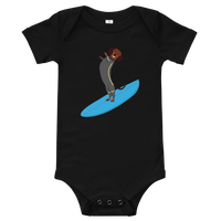 Surfing Wiener Dog One-Piece Short-Sleeves Baby Bodysuit