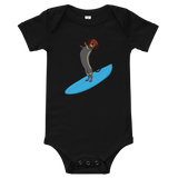 Surfing Wiener Dog One-Piece Short-Sleeves Baby Bodysuit