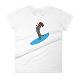 Surfing Wiener Dog Women's Short Sleeve T-Shirt