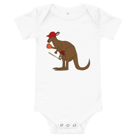 Baseball Kangaroo One-Piece Short-Sleeves Baby Bodysuit