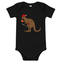 Baseball Kangaroo One-Piece Short-Sleeves Baby Bodysuit