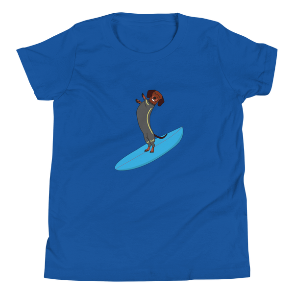 Surfing Wiener Dog Youth T-Shirt