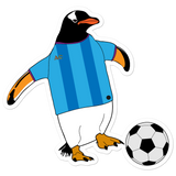 Soccer Penguin Sticker