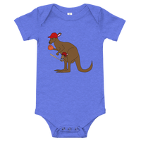 Baseball Kangaroo One-Piece Short-Sleeves Baby Bodysuit