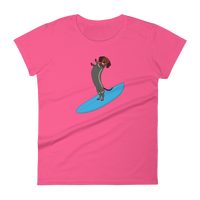 Surfing Wiener Dog Women's Short Sleeve T-Shirt