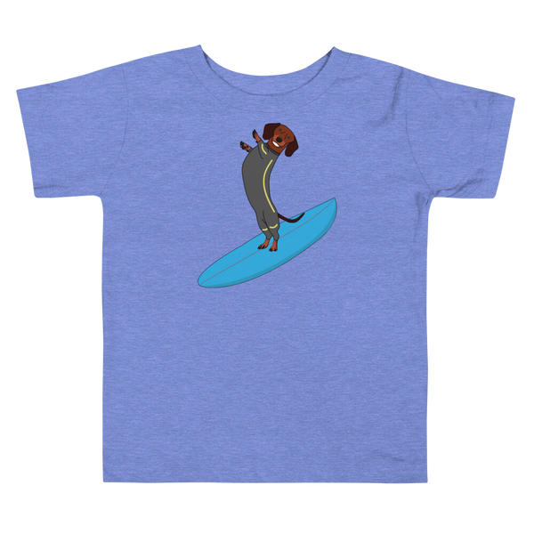 Surfing Wiener Dog Toddler Short Sleeve T-Shirt